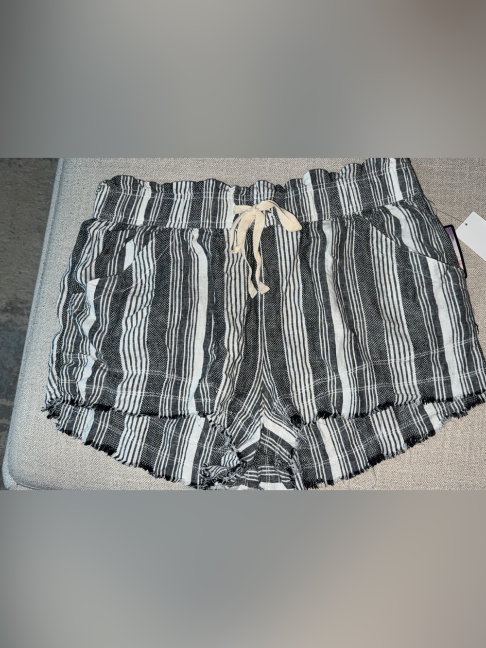 Madden Girl Black and White Striped High Waist Shorts